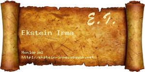 Ekstein Irma névjegykártya